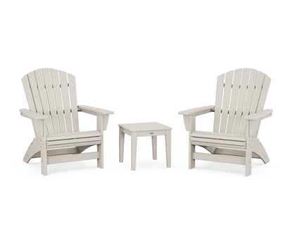 POLYWOOD® 3-Piece Nautical Grand Adirondack Set in Sand
