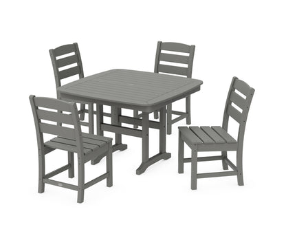 POLYWOOD® Lakeside Side Chair 5-Piece Dining Set with Trestle Legs in Slate Grey