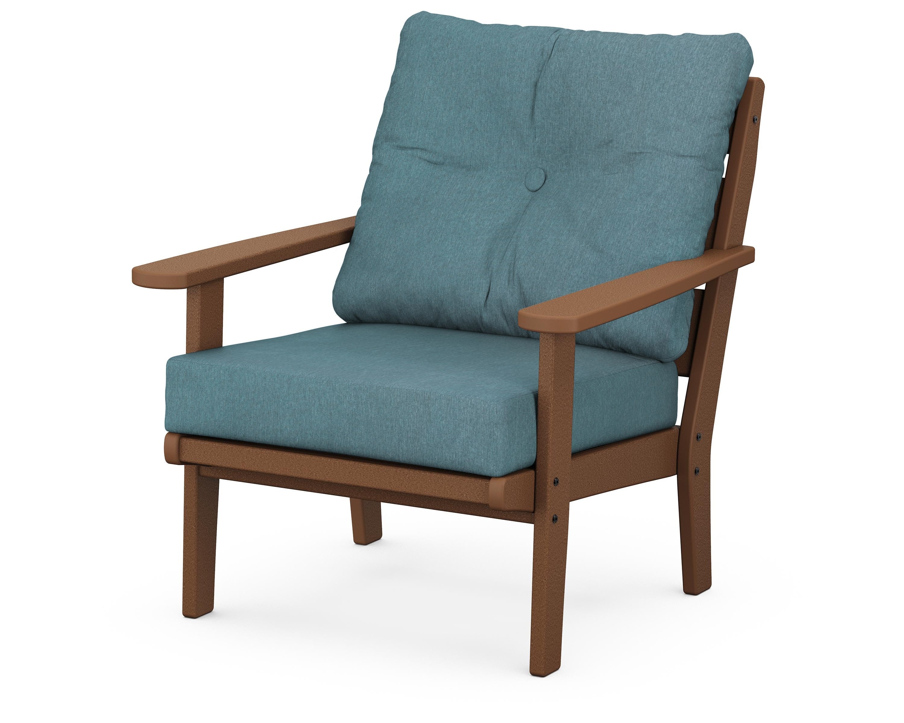 POLYWOOD® Lakeside Deep Seating Chair in Teak / Ocean Teal