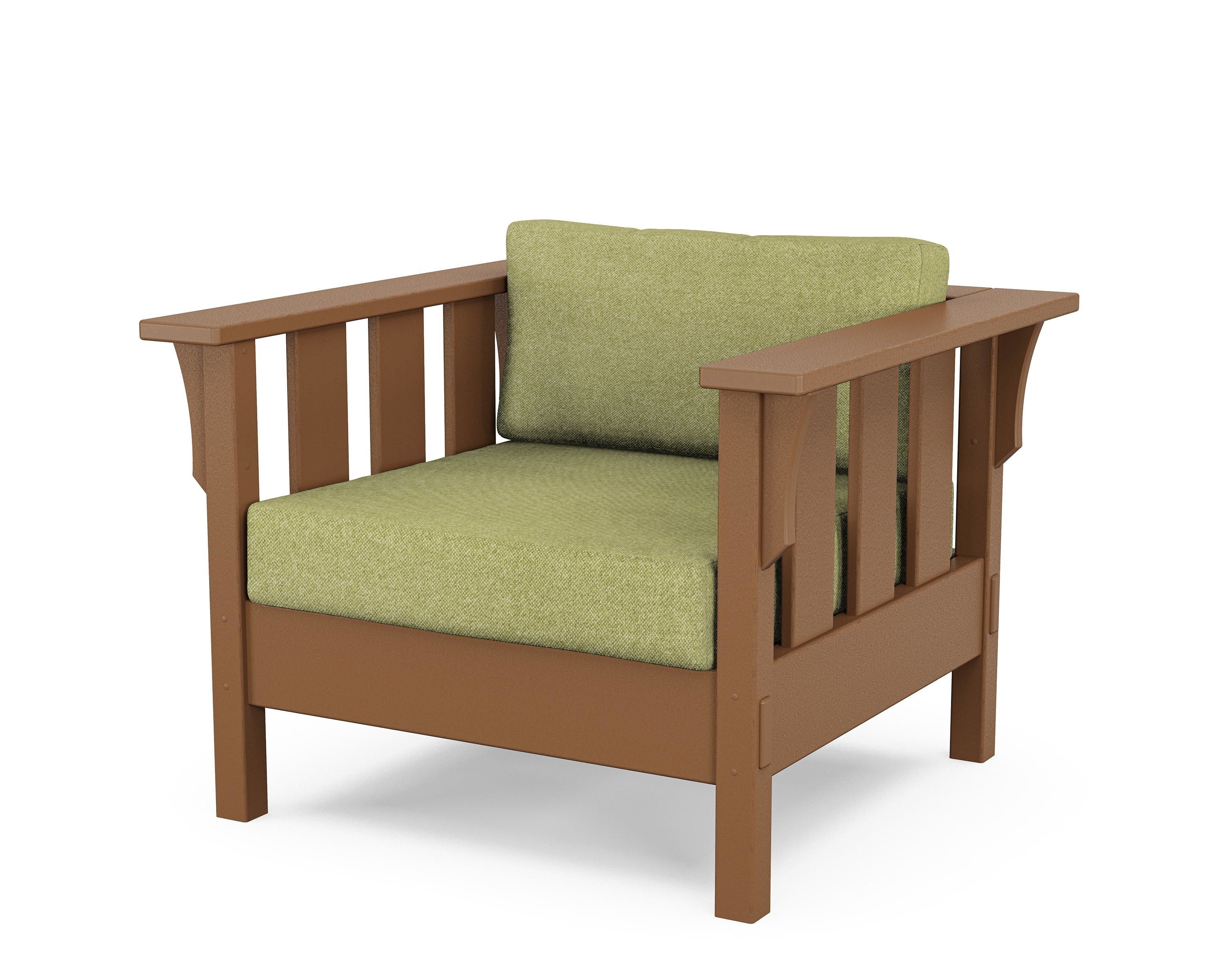Martha Stewart by POLYWOOD® Acadia Deep Seating Chair in Teak / Chartreuse Boucle