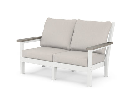 POLYWOOD® Chippendale Deep Seating Loveseat in White / Driftwood / Cast Ash