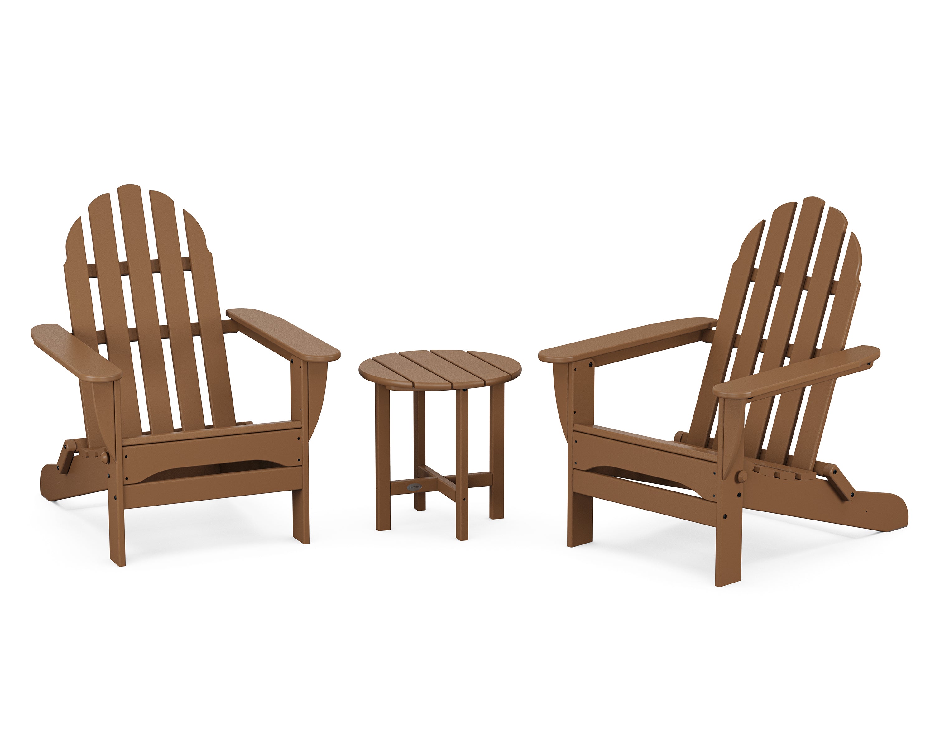 POLYWOOD® Classic Folding Adirondack 3-Piece Set in Teak