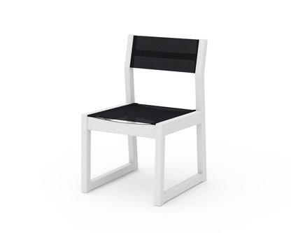 POLYWOOD® EDGE Sling Dining Side Chair in White / Black Sling
