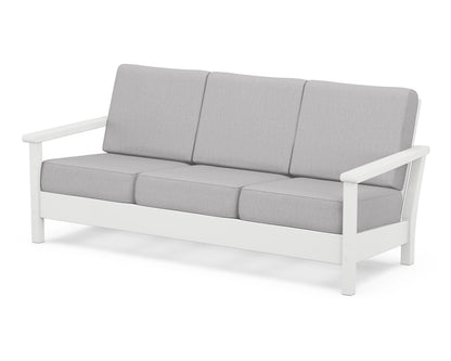 POLYWOOD® Harbour Deep Seating Sofa in White / Granite