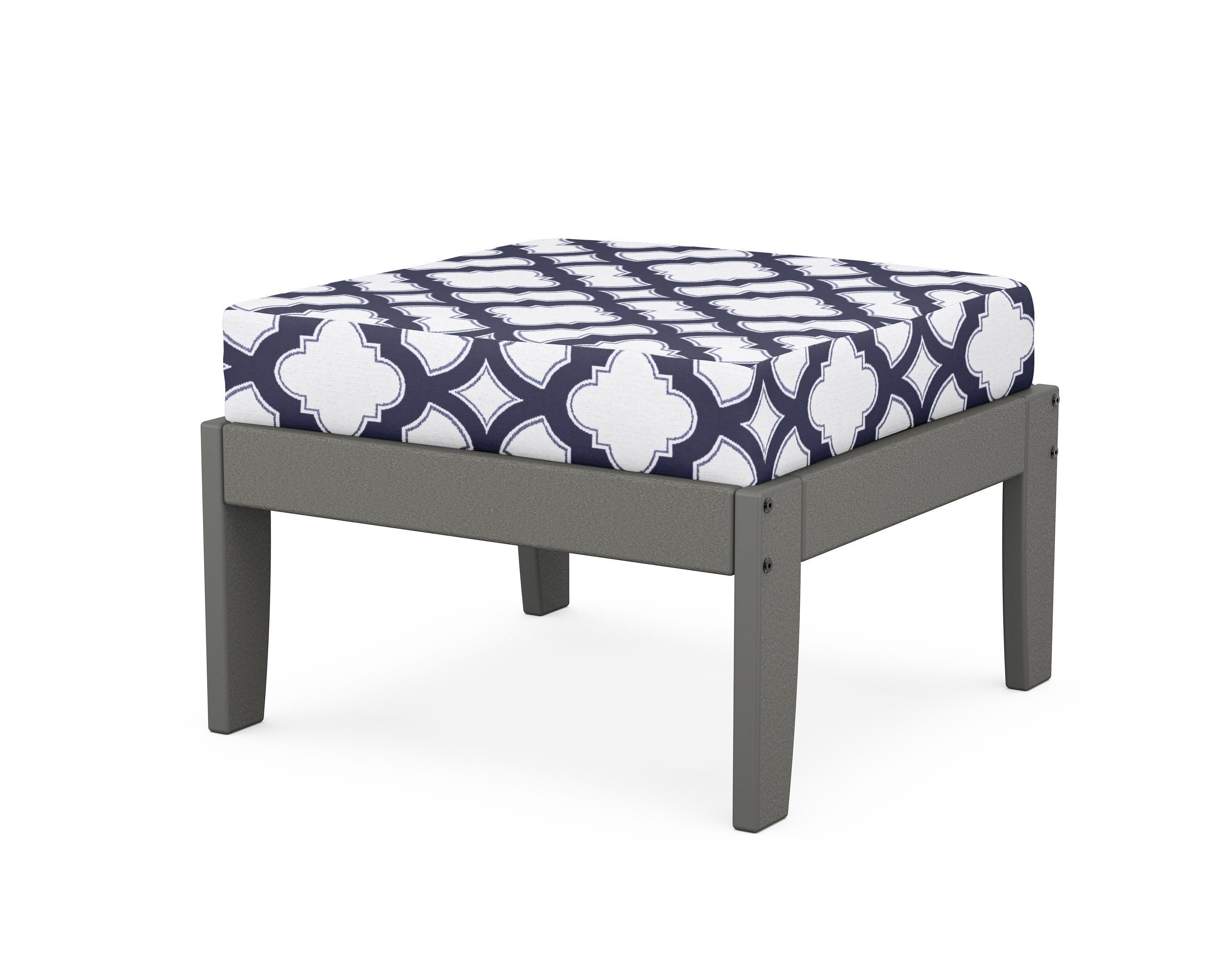 Unbranded Modular Ottoman - Classic in Slate Grey / Trellis Navy