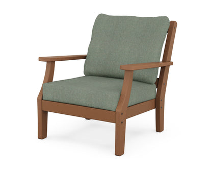 Martha Stewart by POLYWOOD® Chinoiserie Deep Seating Chair in Teak / Cast Sage