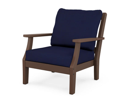 Martha Stewart by POLYWOOD® Chinoiserie Deep Seating Chair in Mahogany / Navy