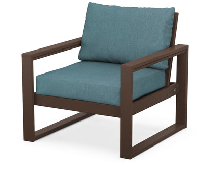 POLYWOOD® EDGE Club Chair in Mahogany / Ocean Teal