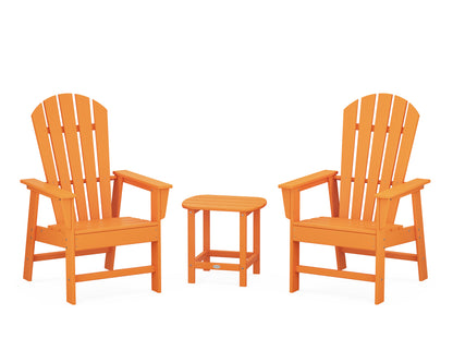 POLYWOOD® South Beach Casual Chair 3-Piece Set with 18" South Beach Side Table in Tangerine