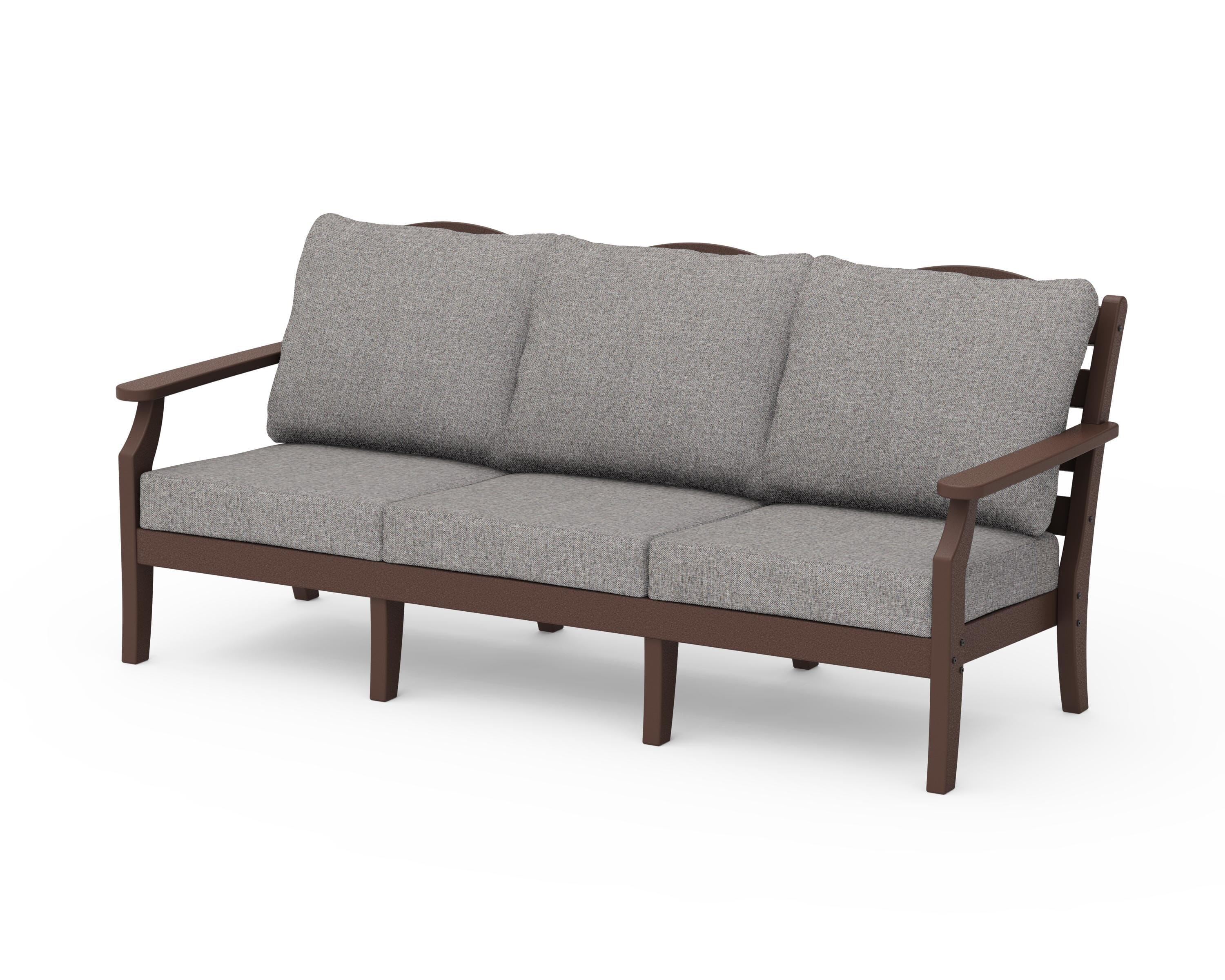 Draper James™ by  POLYWOOD® Savannah Deep Seating Sofa in Mahogany / Grey Mist