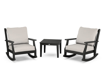 Country Living Wovendale 3-Piece Deep Seating Rocker Set in Black / Cast Ash