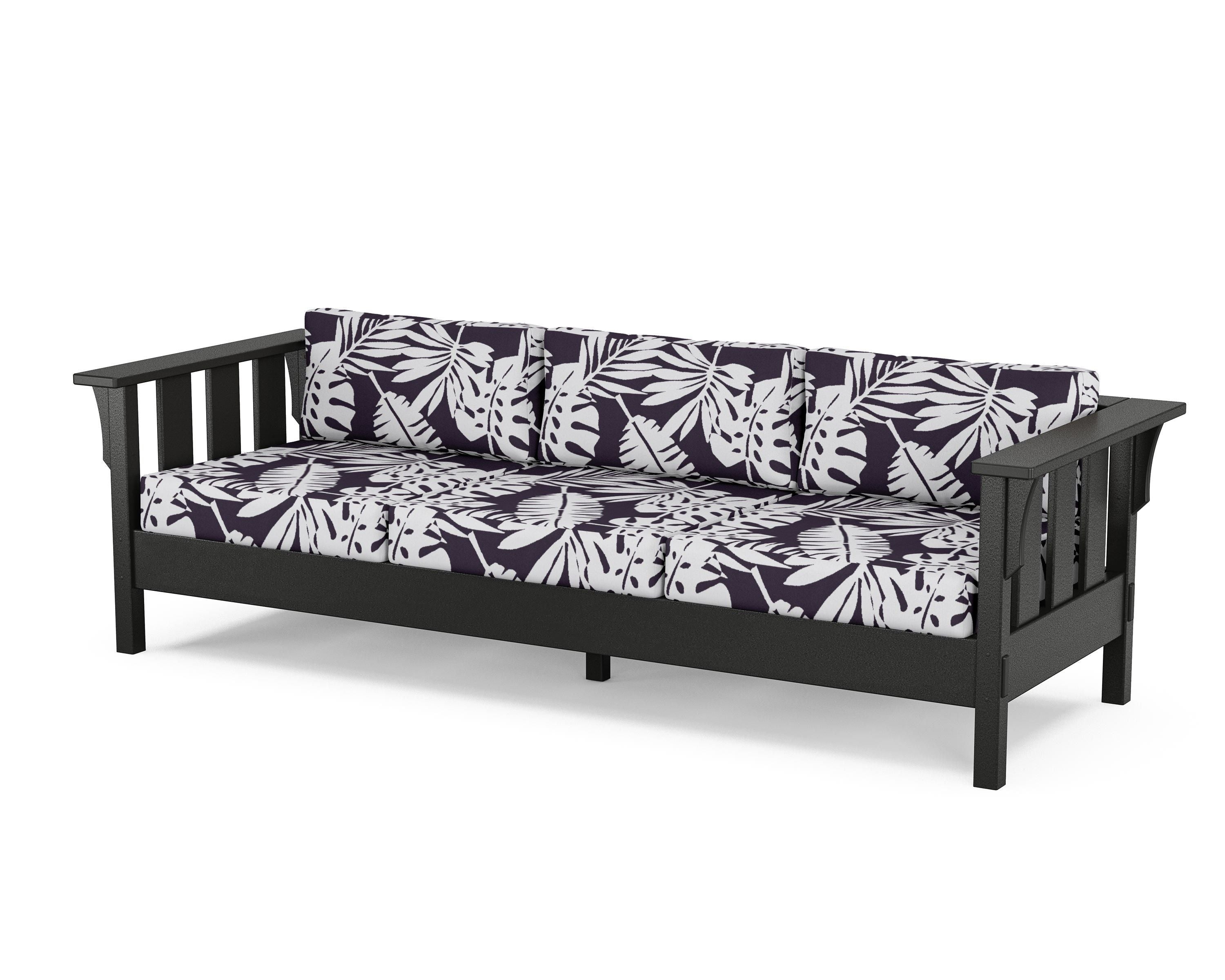 Martha Stewart by POLYWOOD® Acadia Deep Seating Sofa in Black / Leaf Navy