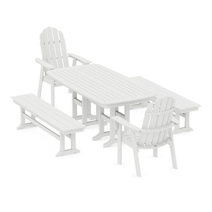 Vineyard Adirondack 5-Piece Dining Set with Benches