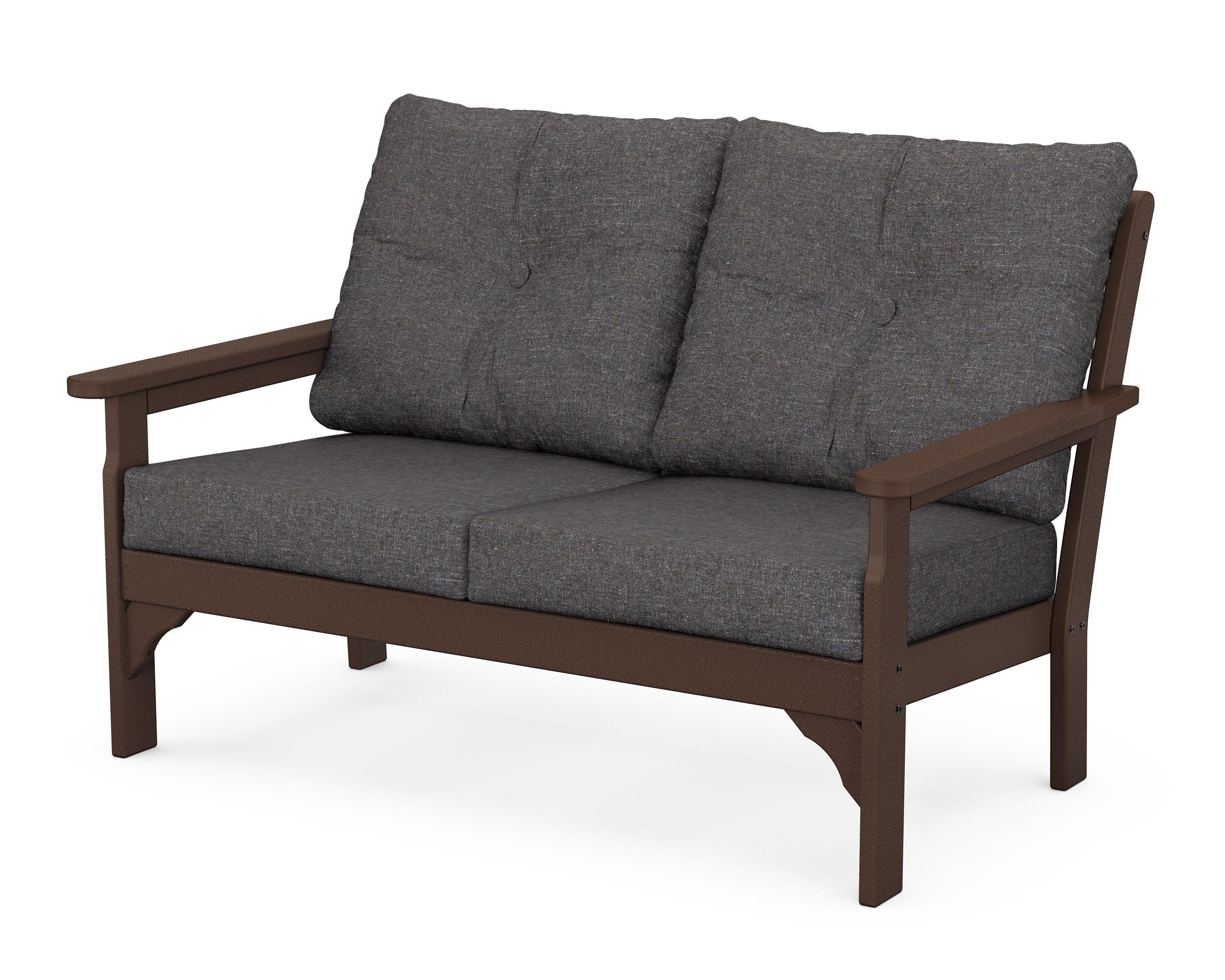POLYWOOD® Vineyard Deep Seating Loveseat in Mahogany / Ash Charcoal