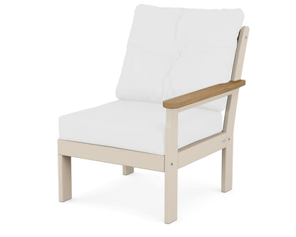 POLYWOOD® Vineyard Modular Right Arm Chair in Sand / Natural / Natural