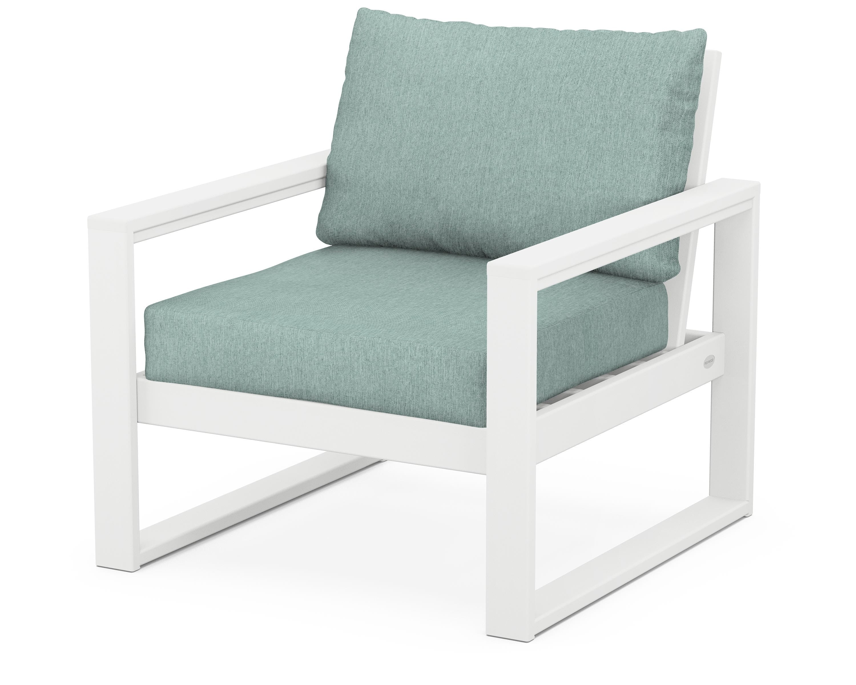 POLYWOOD® EDGE Club Chair in White / Glacier Spa