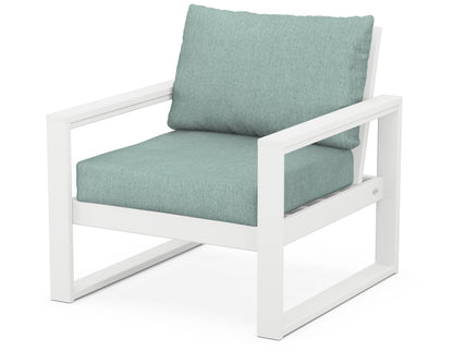 POLYWOOD® EDGE Club Chair in White / Glacier Spa