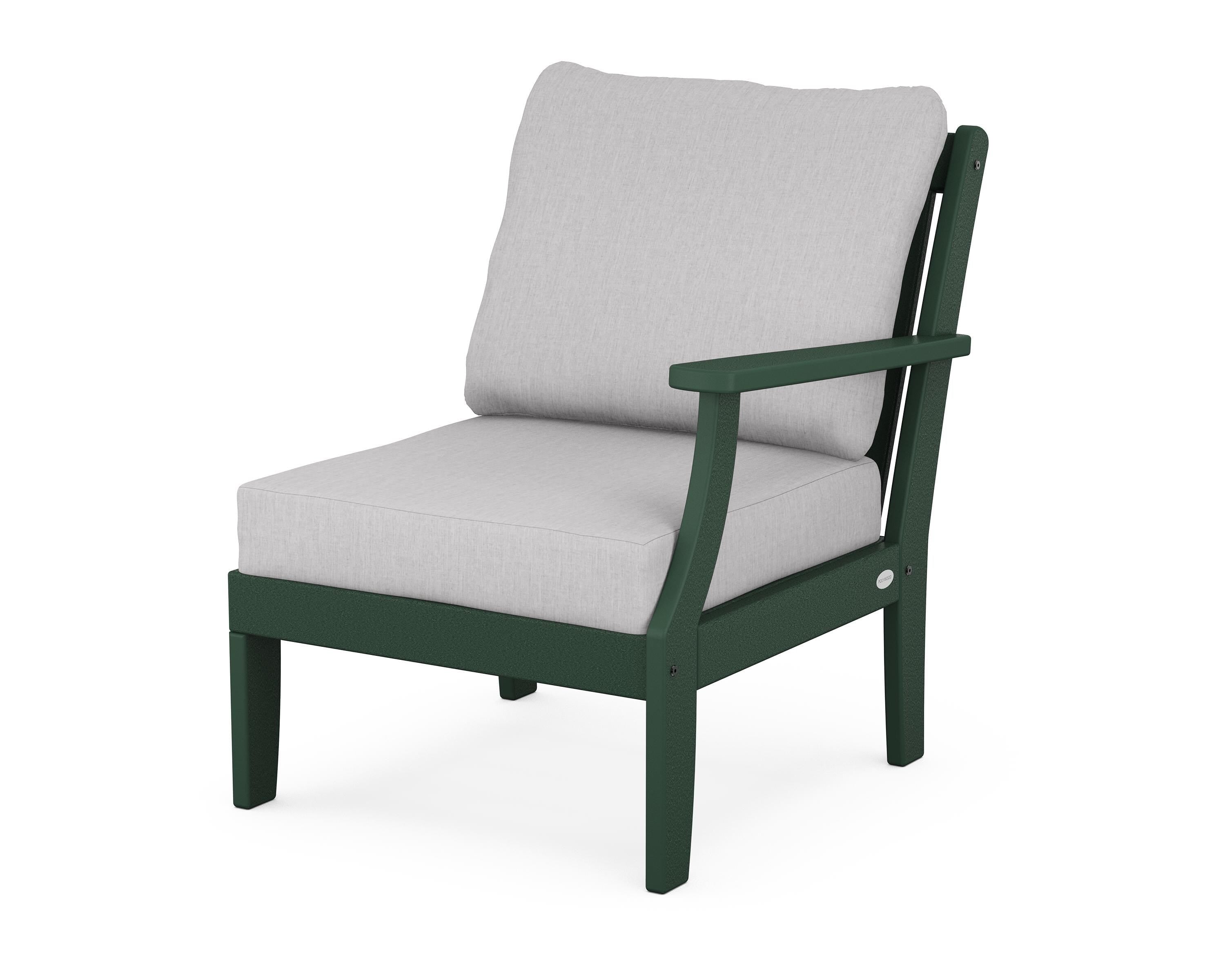 POLYWOOD® Braxton Modular Right Arm Chair in Green / Granite