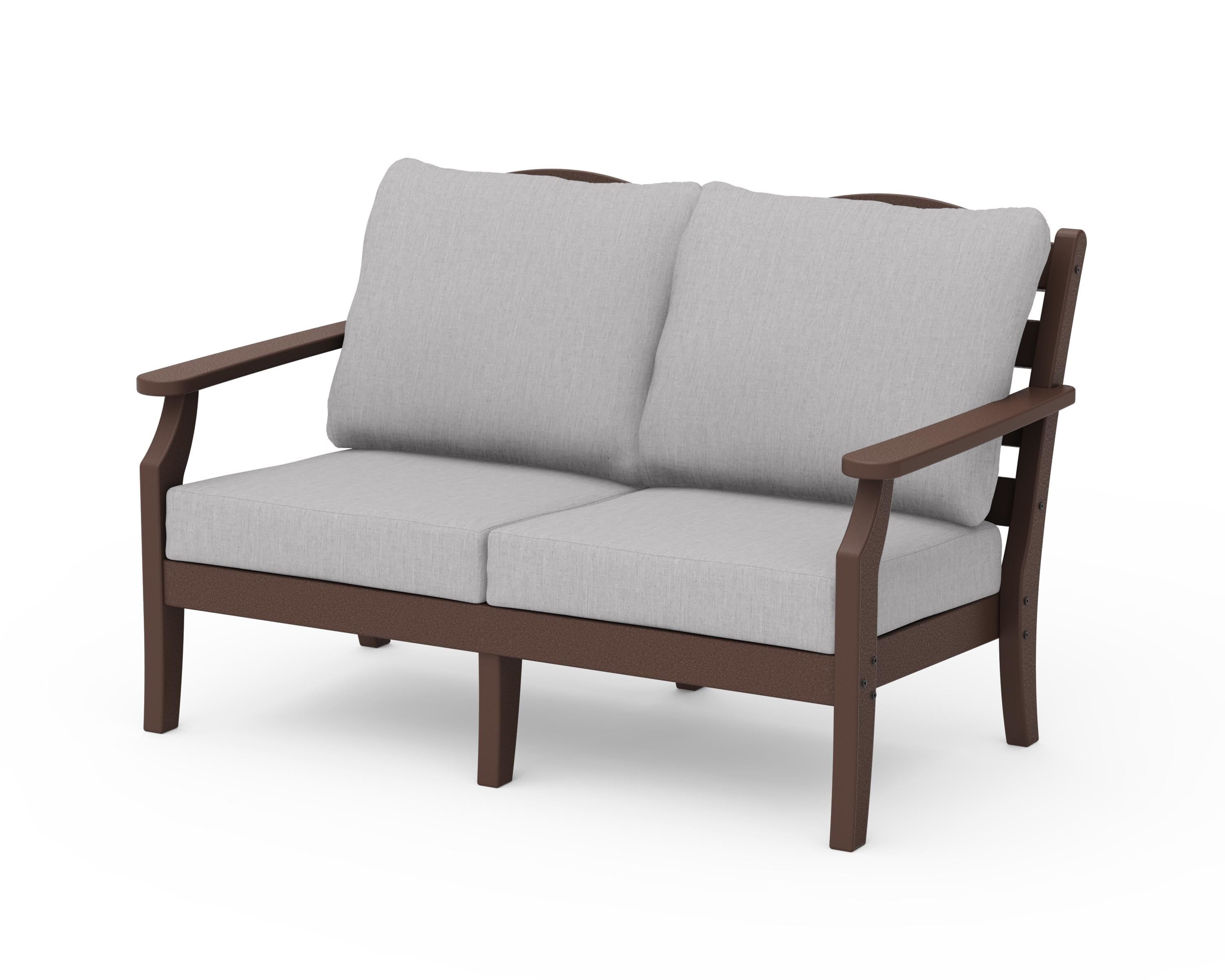 Draper James™ by  POLYWOOD® Savannah Deep Seating Loveseat in Mahogany / Granite