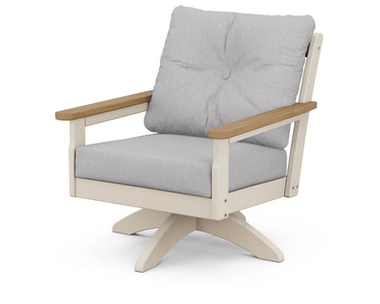 POLYWOOD® Vineyard Deep Seating Swivel Chair in Sand / Natural / Granite
