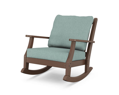 Country Living Wovendale Deep Seating Rocking Chair in Mahogany / Glacier Spa