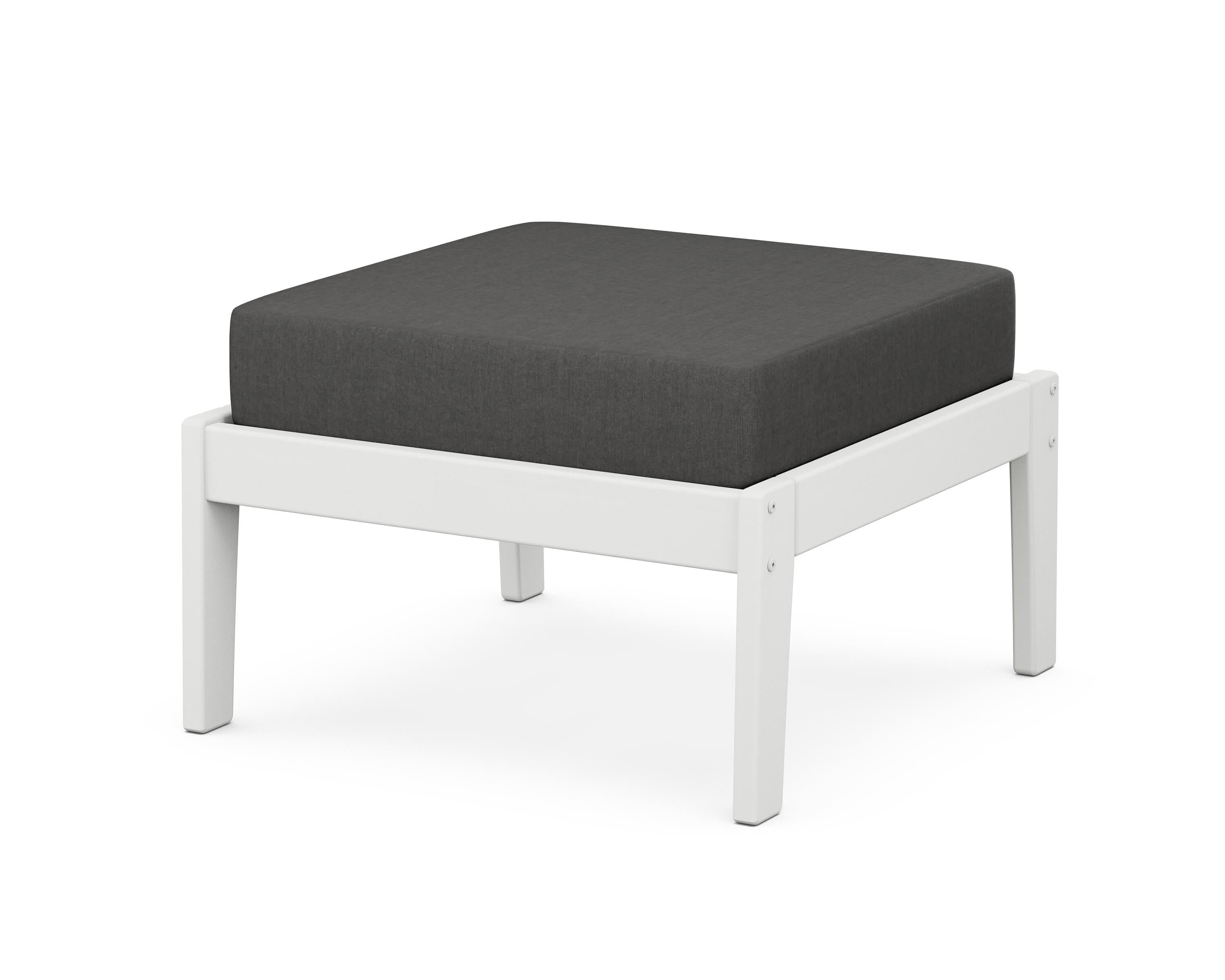 Unbranded Deep Seating Ottoman in White / Spectrum Carbon