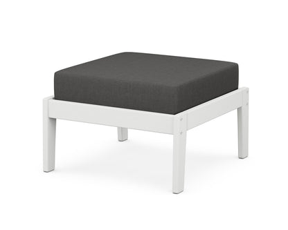 Unbranded Deep Seating Ottoman in White / Spectrum Carbon