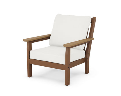 POLYWOOD® Chippendale Deep Seating Chair in Teak / Natural / Natural Linen