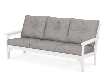 POLYWOOD® Vineyard Deep Seating Sofa in Vintage White / Grey Mist