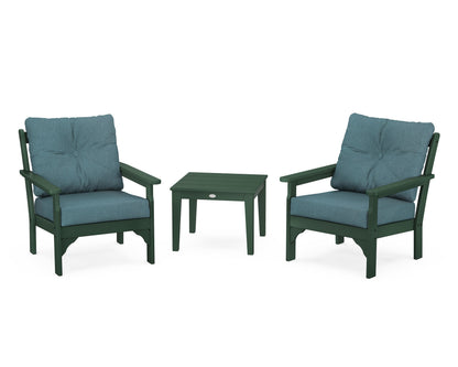 POLYWOOD® Vineyard 3-Piece Deep Seating Set in Green / Ocean Teal