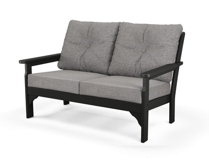 POLYWOOD® Vineyard Deep Seating Loveseat in Black / Grey Mist