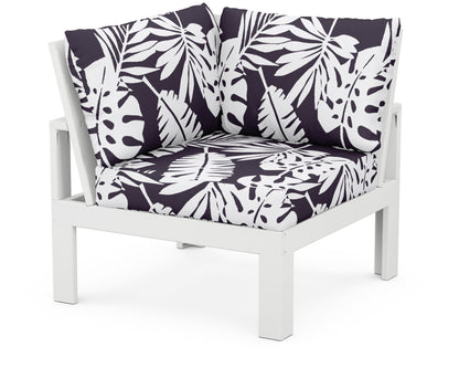 Unbranded Modular Corner Chair in White / Leaf Navy