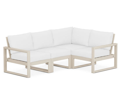 POLYWOOD® EDGE 4-Piece Modular Deep Seating Set in Sand / Natural