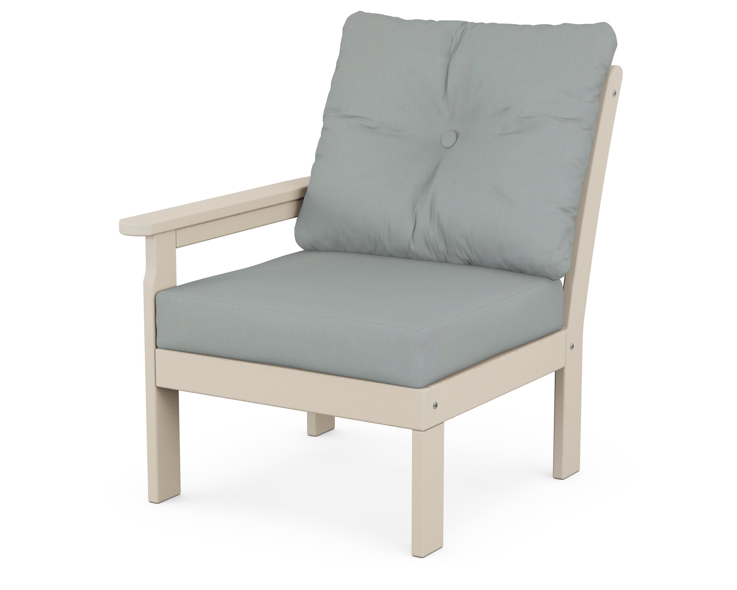POLYWOOD® Vineyard Modular Left Arm Chair in Sand / Spa