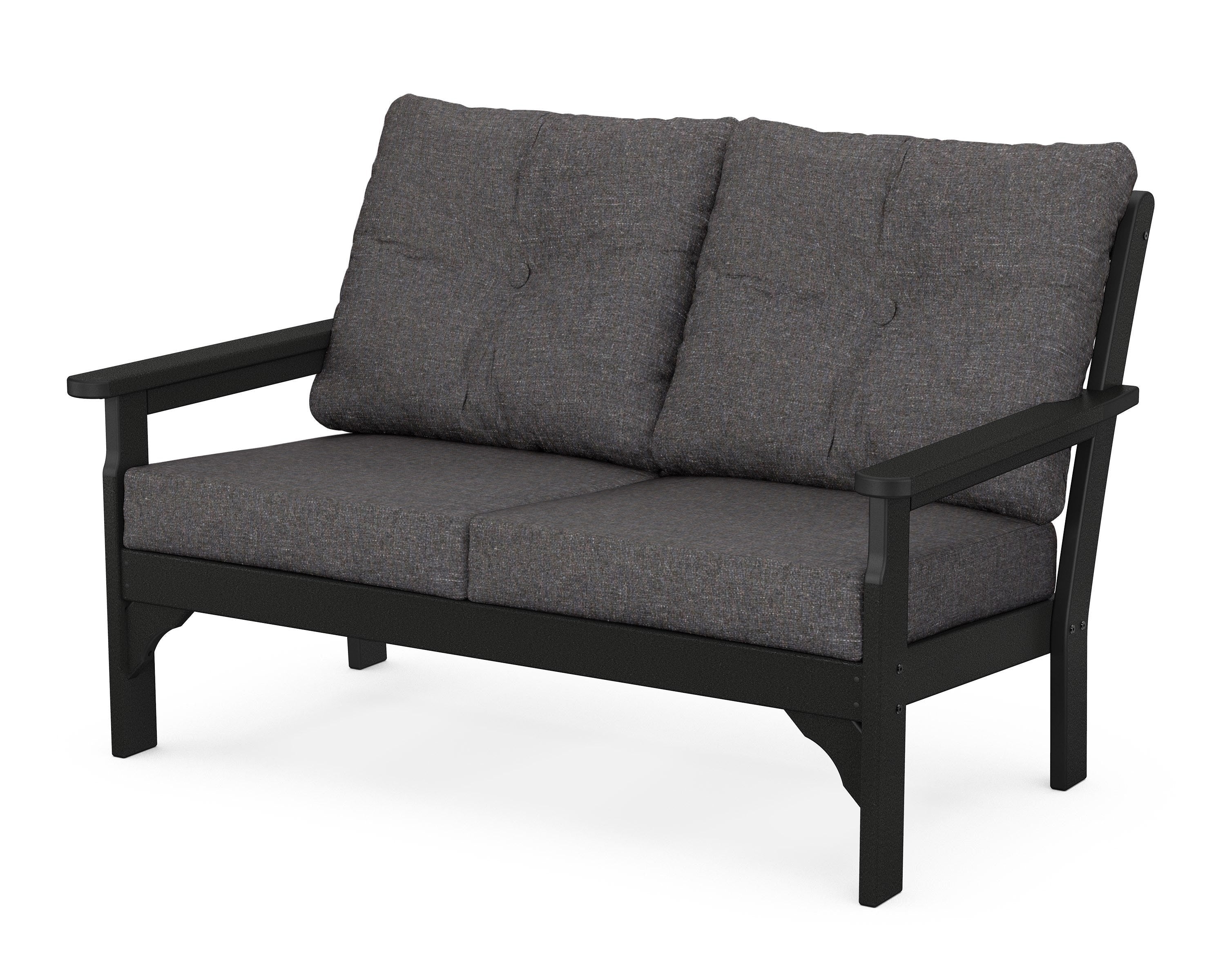 POLYWOOD® Vineyard Deep Seating Loveseat in Black / Ash Charcoal