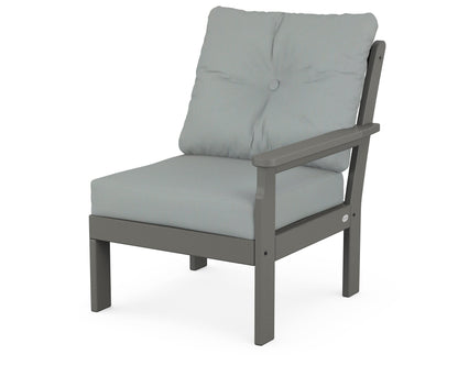 POLYWOOD® Vineyard Modular Right Arm Chair in Slate Grey / Spa