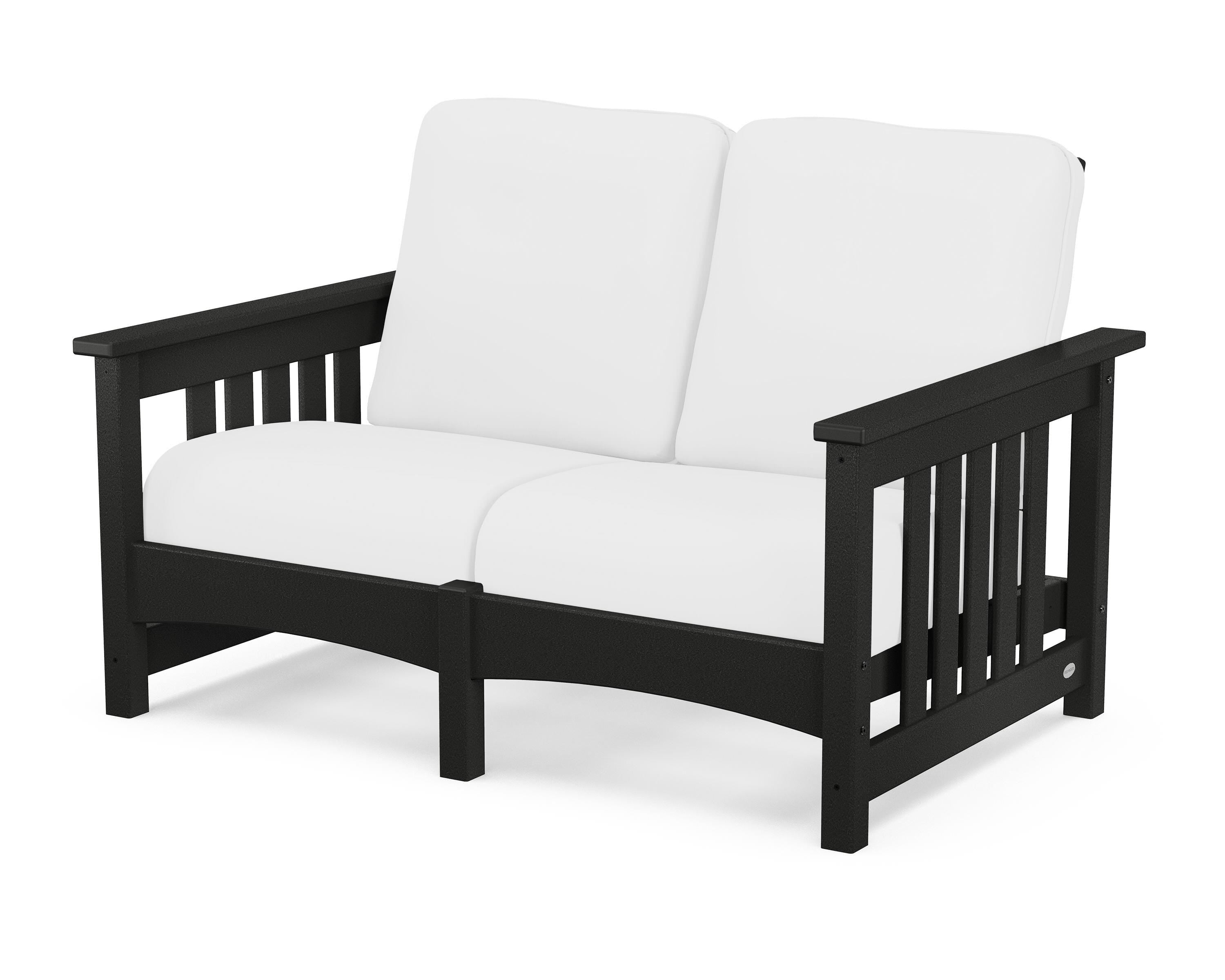 POLYWOOD® Club Mission Loveseat in Black / Natural