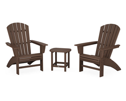 POLYWOOD® Nautical 3-Piece Curveback Adirondack Set in Mahogany
