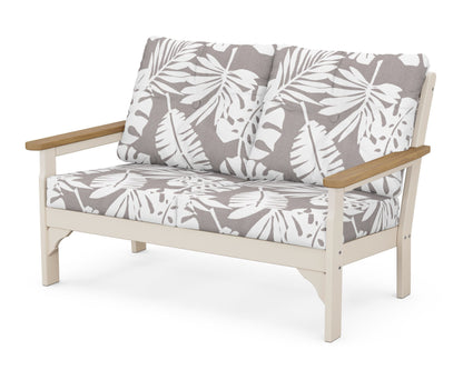 POLYWOOD® Vineyard Deep Seating Loveseat in Sand / Natural / Leaf Grey Mist