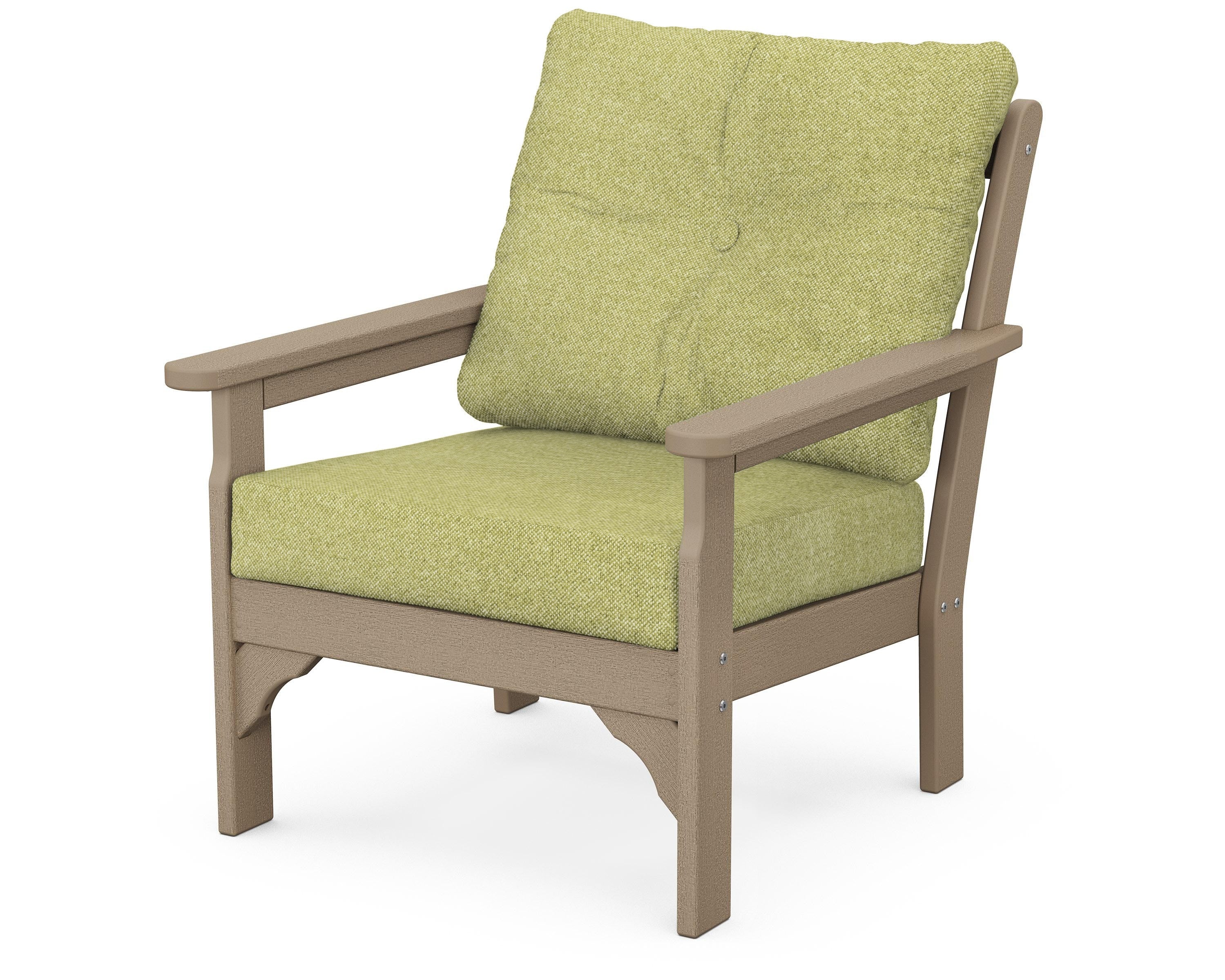 POLYWOOD® Vineyard Deep Seating Chair in Vintage Sahara / Chartreuse Boucle