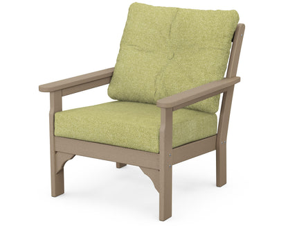 POLYWOOD® Vineyard Deep Seating Chair in Vintage Sahara / Chartreuse Boucle