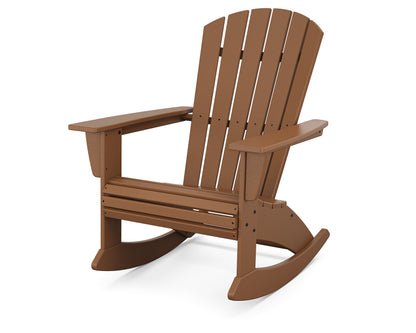 POLYWOOD® Nautical Curveback Adirondack Rocking Chair in Teak