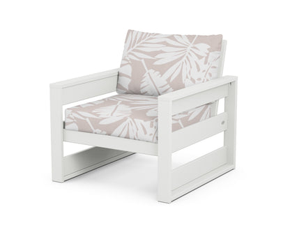 POLYWOOD® Westport Club Chair in White / Leaf Dune Burlap