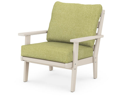 POLYWOOD® Grant Park Deep Seating Chair in Sand / Chartreuse Boucle