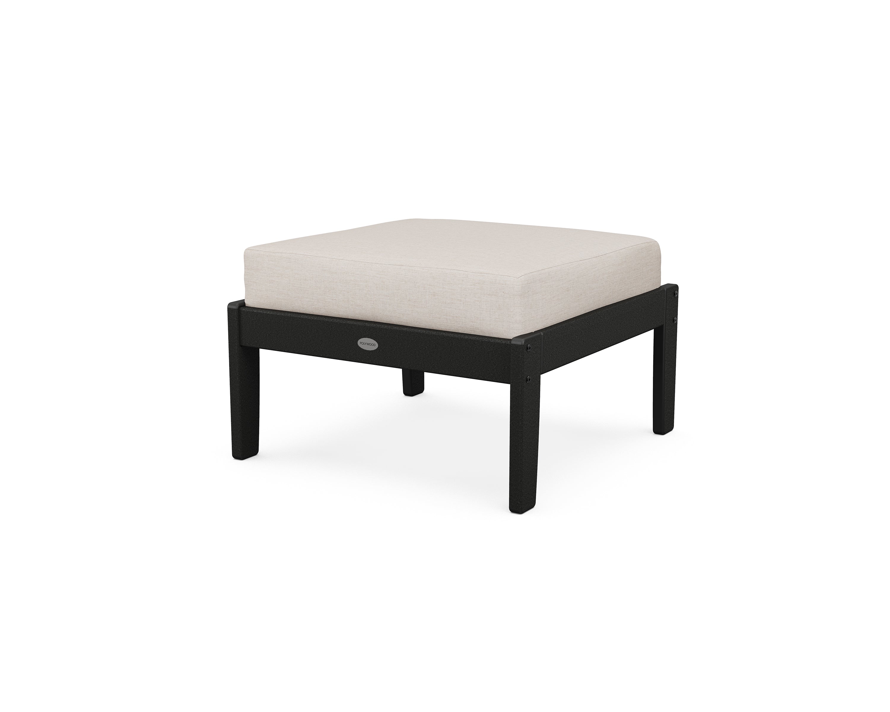 POLYWOOD® Braxton Deep Seating Ottoman in Black / Cast Ash