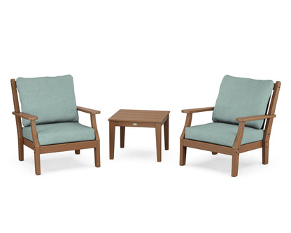 Country Living Wovendale 3-Piece Deep Seating Set in Teak / Glacier Spa