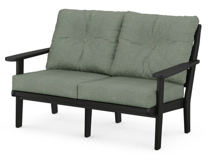 POLYWOOD® Lakeside Deep Seating Loveseat in Black / Cast Sage