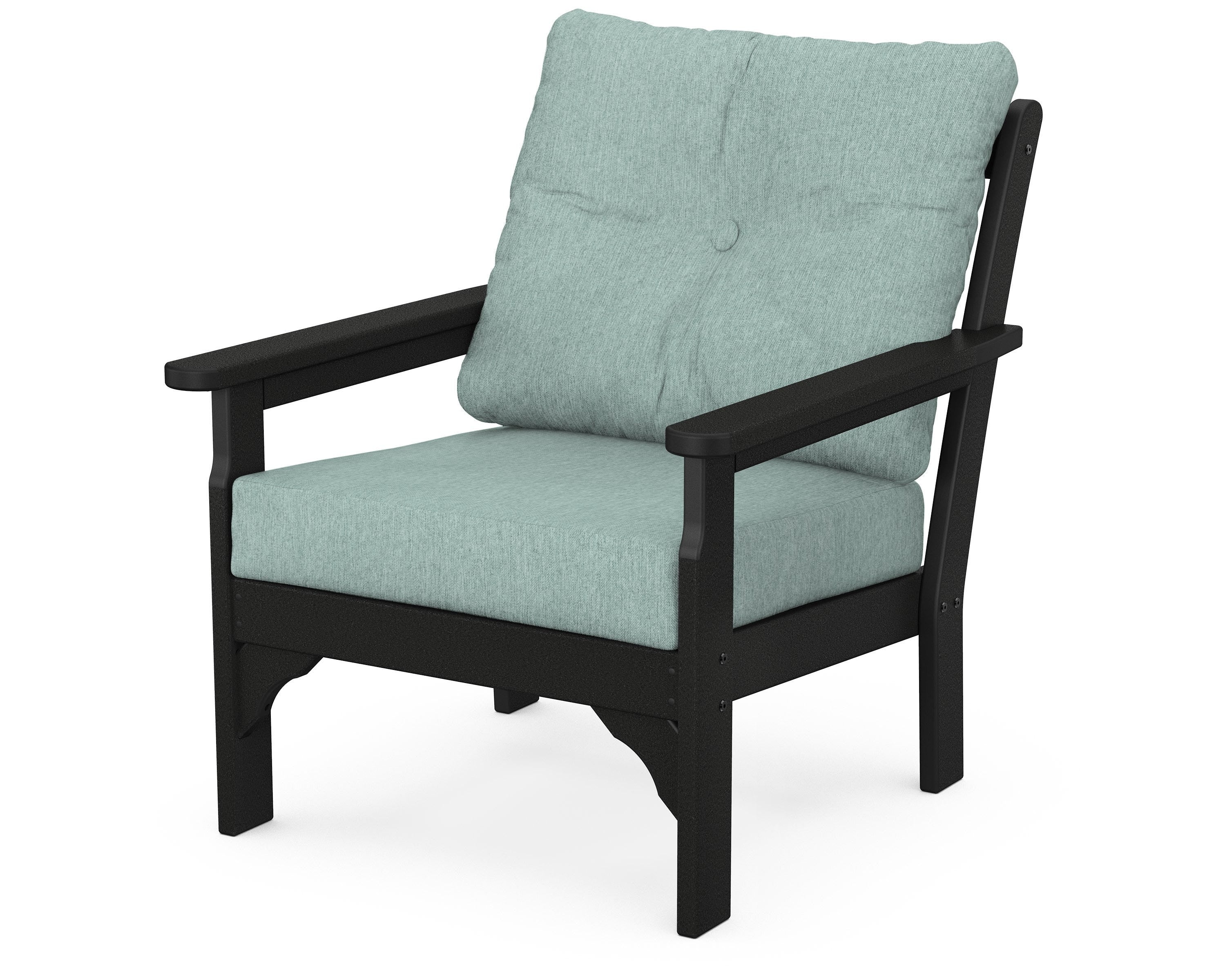 POLYWOOD® Vineyard Deep Seating Chair in Black / Glacier Spa