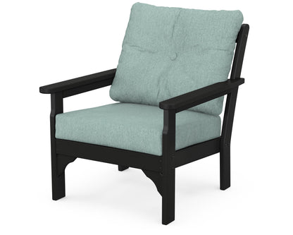 POLYWOOD® Vineyard Deep Seating Chair in Black / Glacier Spa