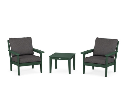 Country Living Cottage 3-Piece Deep Seating Set in Green / Ash Charcoal